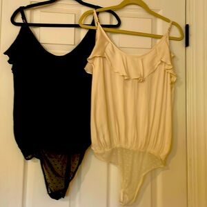 Free People Intimately set of 2 ruffle bodysuits.